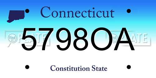 5798OA Connecticut License Plate