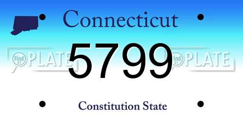 5799 Connecticut License Plate