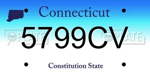 5799CV Connecticut License Plate