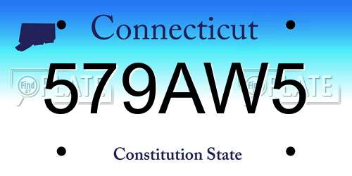 579AW5 Connecticut License Plate