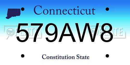 579AW8 Connecticut License Plate