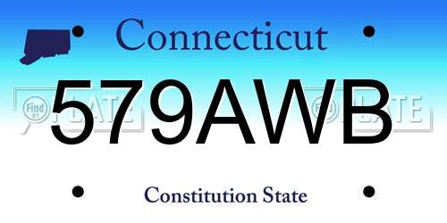 579AWB Connecticut License Plate