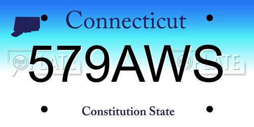 579AWS Connecticut License Plate