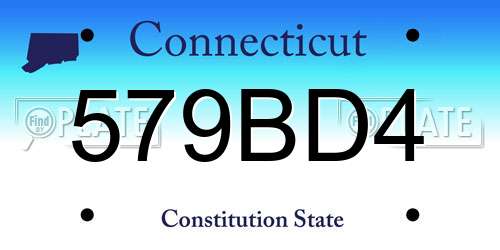 579BD4 Connecticut License Plate