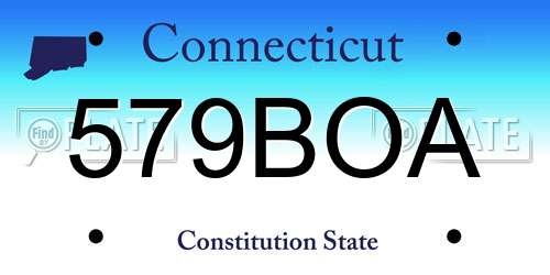 579BOA Connecticut License Plate