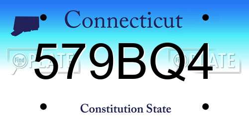 579BQ4 Connecticut License Plate