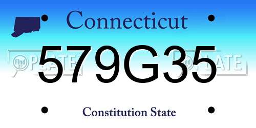579G35 Connecticut License Plate