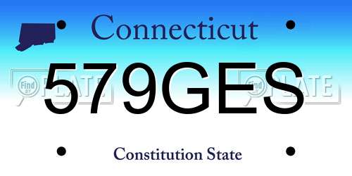 579GES Connecticut License Plate