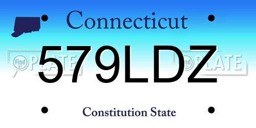 579LDZ Connecticut License Plate