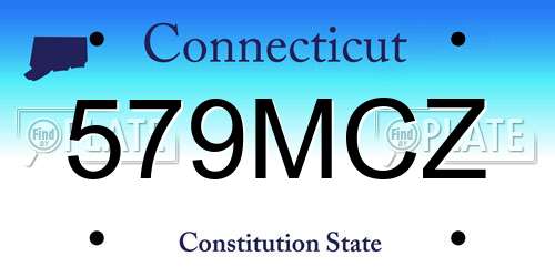 579MCZ Connecticut License Plate