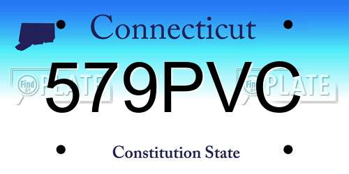 579PVC Connecticut License Plate