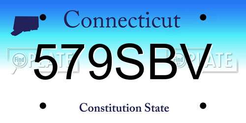 579SBV Connecticut License Plate