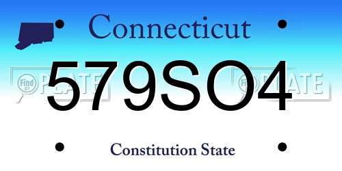 579SO4 Connecticut License Plate