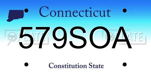 579SOA Connecticut License Plate