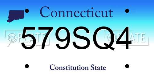 579SQ4 Connecticut License Plate