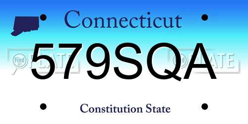 579SQA Connecticut License Plate