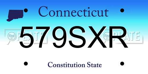 579SXR Connecticut License Plate