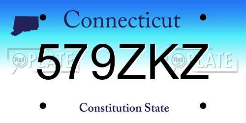 579ZKZ Connecticut License Plate