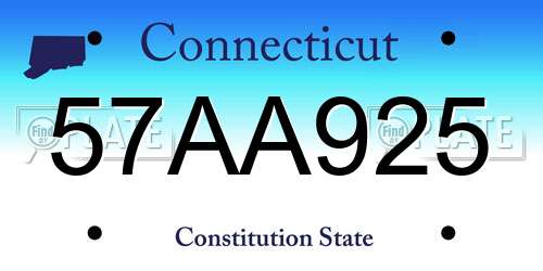 57AA925 Connecticut License Plate