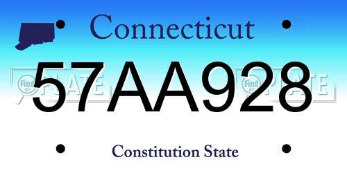 57AA928 Connecticut License Plate