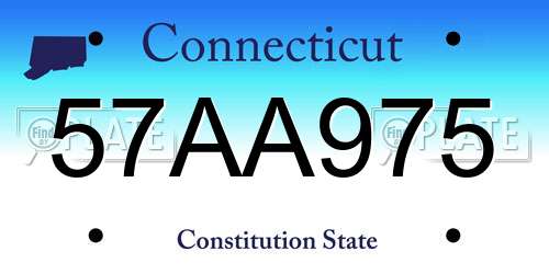 57AA975 Connecticut License Plate