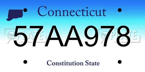 57AA978 Connecticut License Plate