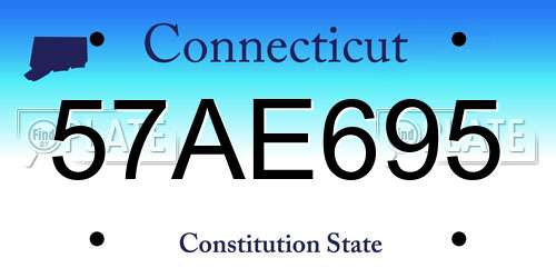 57AE695 Connecticut License Plate