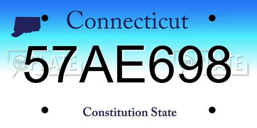 57AE698 Connecticut License Plate