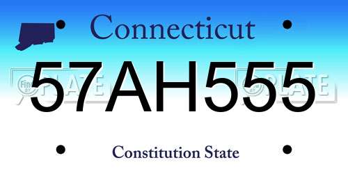 57AH555 Connecticut License Plate