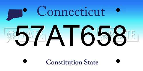 57AT658 Connecticut License Plate