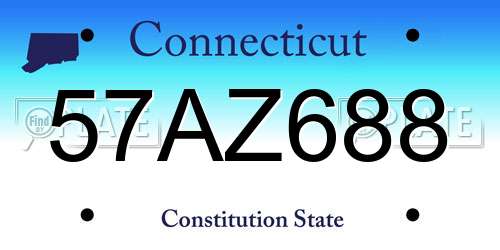 57AZ688 Connecticut License Plate