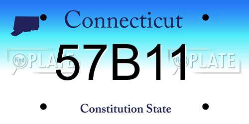 57B11 Connecticut License Plate