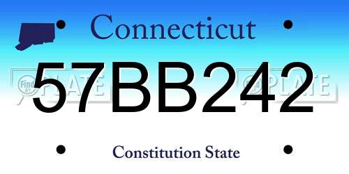 57BB242 Connecticut License Plate