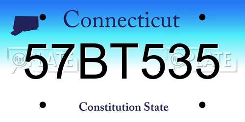 57BT535 Connecticut License Plate