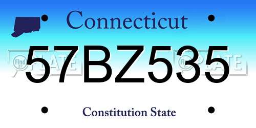 57BZ535 Connecticut License Plate