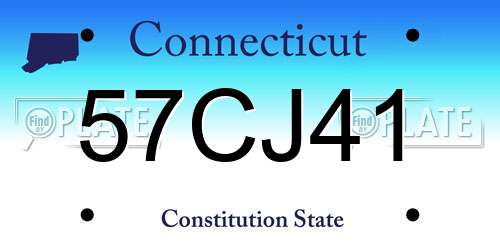 57CJ41 Connecticut License Plate