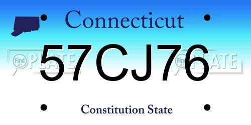 57CJ76 Connecticut License Plate