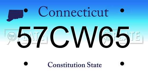 57CW65 Connecticut License Plate
