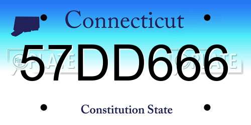 57DD666 Connecticut License Plate