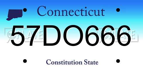 57DO666 Connecticut License Plate