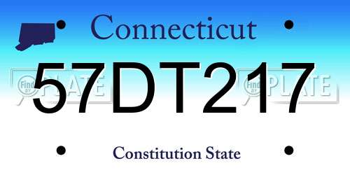 57DT217 Connecticut License Plate