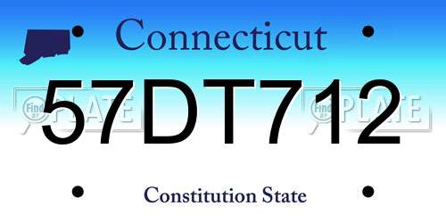 57DT712 Connecticut License Plate