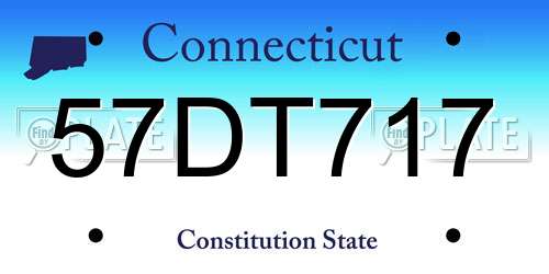 57DT717 Connecticut License Plate