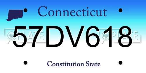 57DV618 Connecticut License Plate