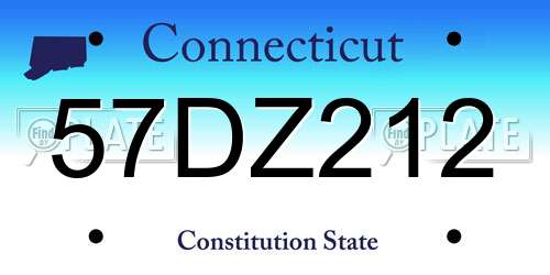 57DZ212 Connecticut License Plate