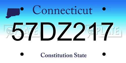 57DZ217 Connecticut License Plate