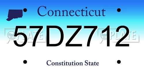 57DZ712 Connecticut License Plate