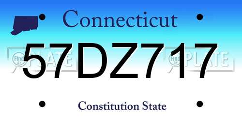 57DZ717 Connecticut License Plate