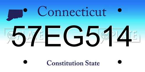 57EG514 Connecticut License Plate