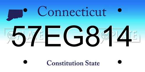 57EG814 Connecticut License Plate